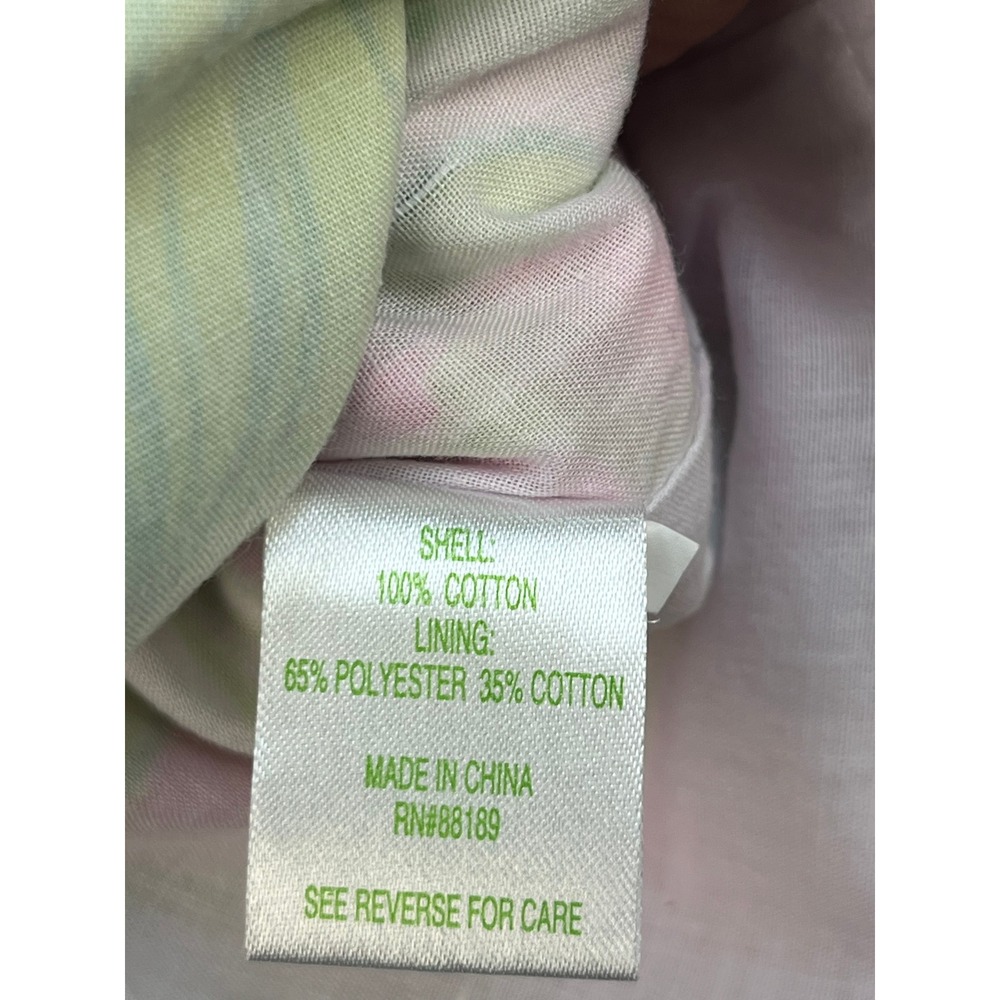 Lilly Pulitzer Floral Rosette Neck Shift Dress Pink Green Girls Size 2 - Picture 3 of 10